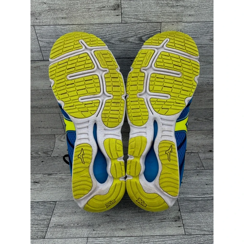 Mizuno Wave Hitogami 3 Womens Running Shoes Blue Neon Yellow J1GB168044 Size 9.5